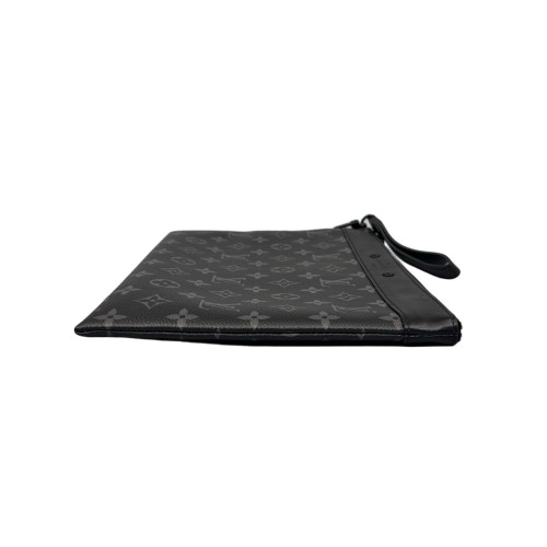Louis Vuitton Pochette To Go Monogram Eclipse Calfskin Black Grey