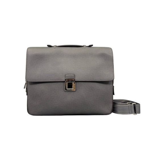 Louis Vuitton Vassili Briefcase Gm Calfskin Grey
