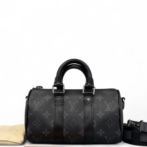 Louis Vuitton Keepall Bandouliere Xs Monogram Eclipse Black Grey