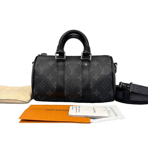 Louis Vuitton Keepall Bandouliere Xs Monogram Eclipse Black Grey