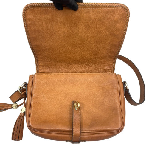 Gucci Tassel Medium Marrakech Messenger Bag Grained Calfskin Tan