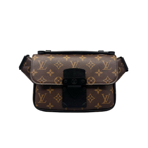 Louis Vuitton S Lock Sling Bag Monogram Black Dark Brown Light Brown