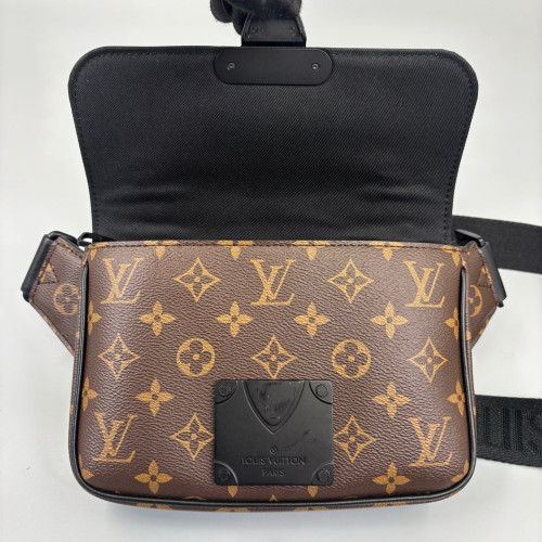 Louis Vuitton S Lock Sling Bag Monogram Black Dark Brown Light Brown