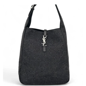 Yves Saint Laurent Studded LE 5 A 7 Hobo Calfskin Black