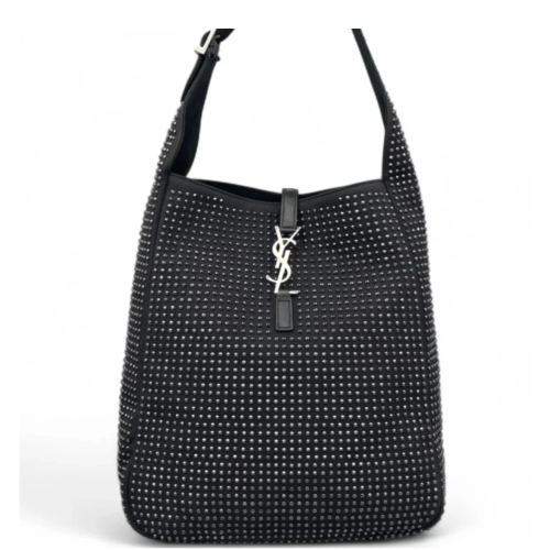 Yves Saint Laurent Studded LE 5 A 7 Hobo Calfskin Black Yves Saint Laurent Studded LE 5 A 7 Hobo Calfskin Black