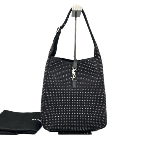 Yves Saint Laurent Studded LE 5 A 7 Hobo Calfskin Black Yves Saint Laurent Studded LE 5 A 7 Hobo Calfskin Black