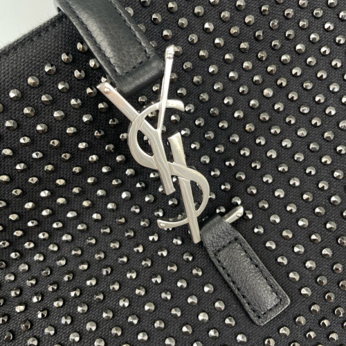 Yves Saint Laurent Studded LE 5 A 7 Hobo Calfskin Black Yves Saint Laurent Studded LE 5 A 7 Hobo Calfskin Black