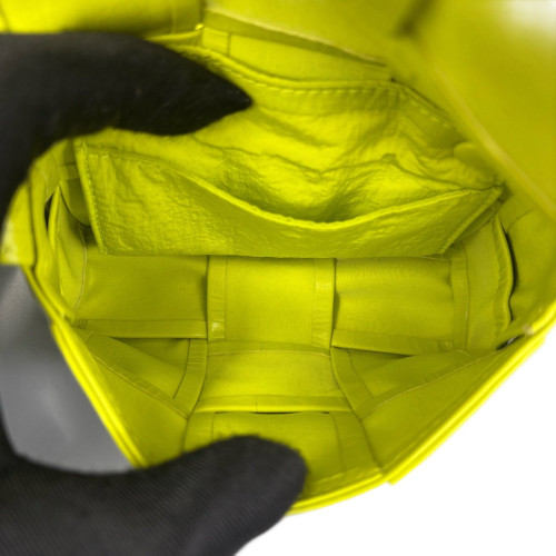 Bottega Veneta Mini Cassette Crossbody Bag Calfskin Maxi Intrecciato Yellow
