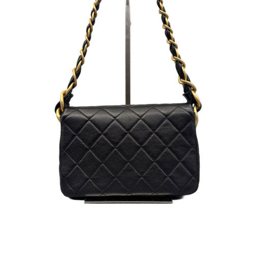 Chanel Quilted Shoulder Bag Lambskin Black