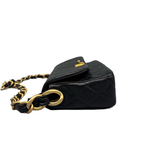 Chanel Quilted Shoulder Bag Lambskin Black