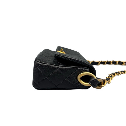 Chanel Quilted Shoulder Bag Lambskin Black