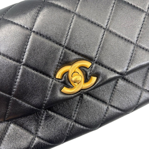 Chanel Quilted Shoulder Bag Lambskin Black