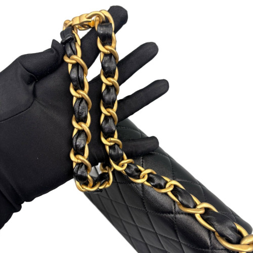 Chanel Quilted Shoulder Bag Lambskin Black