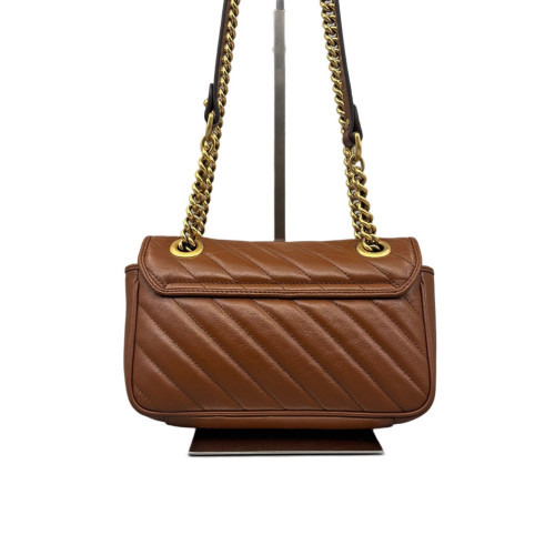 Gucci Matelasse Marmont Shoulder Bag Calfskin Brown