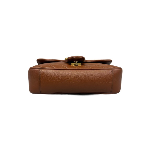 Gucci Matelasse Marmont Shoulder Bag Calfskin Brown