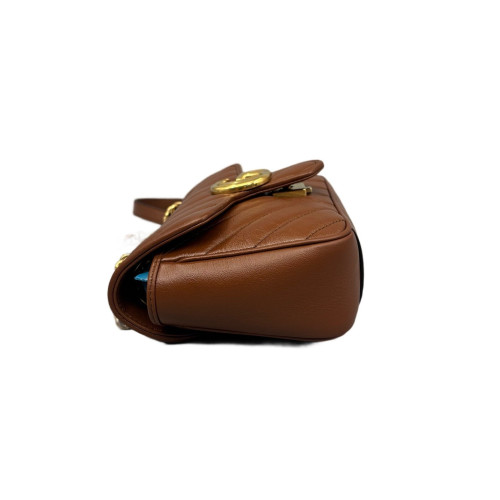 Gucci Matelasse Marmont Shoulder Bag Calfskin Brown