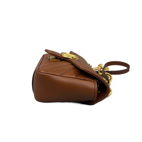 Gucci Matelasse Marmont Shoulder Bag Calfskin Brown