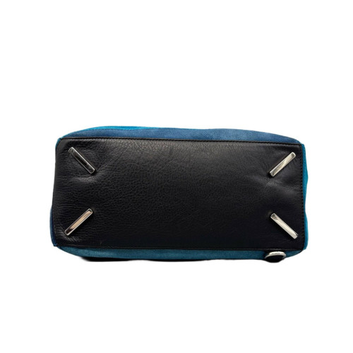 Loewe Small Puzzle Suede Calfskin Blue Black