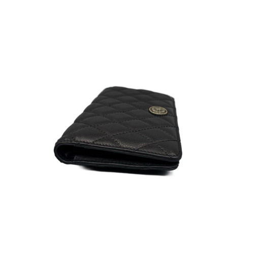 Chanel Quilted Continental Wallet Grained Calfskin Black Chanel Quilted Continental Wallet Grained Calfskin Black