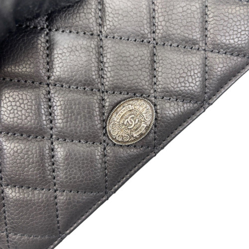 Chanel Quilted Continental Wallet Grained Calfskin Black Chanel Quilted Continental Wallet Grained Calfskin Black