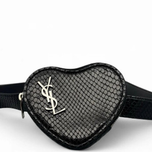 Yves Saint Laurent Waist Belt Bag Snakeskin Black Grey