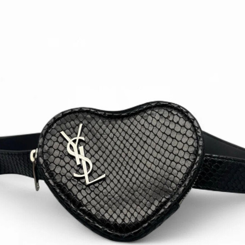 Yves Saint Laurent Waist Belt Bag Snakeskin Black Grey Yves Saint Laurent Waist Belt Bag Snakeskin Black Grey