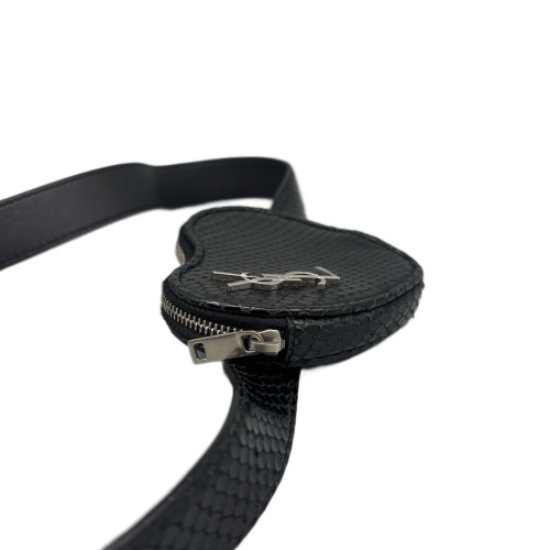 Yves Saint Laurent Waist Belt Bag Snakeskin Black Grey Yves Saint Laurent Waist Belt Bag Snakeskin Black Grey