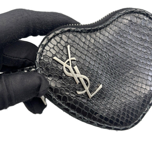Yves Saint Laurent Waist Belt Bag Snakeskin Black Grey Yves Saint Laurent Waist Belt Bag Snakeskin Black Grey