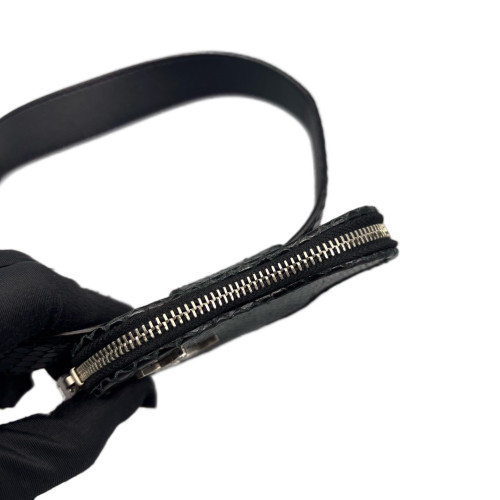 Yves Saint Laurent Waist Belt Bag Snakeskin Black Grey Yves Saint Laurent Waist Belt Bag Snakeskin Black Grey