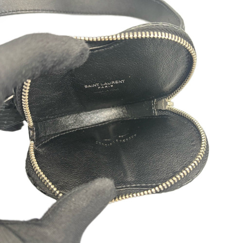 Yves Saint Laurent Waist Belt Bag Snakeskin Black Grey Yves Saint Laurent Waist Belt Bag Snakeskin Black Grey