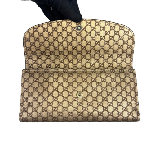 Gucci Continental Wallet Guccissima Beige Brown