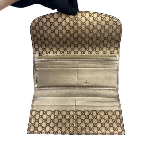 Gucci Continental Wallet Guccissima Beige Brown