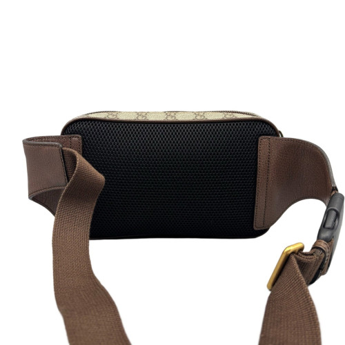 Gucci Web Medium Ophidia Belt Bag GG Supreme Monogram Beige Brown Green