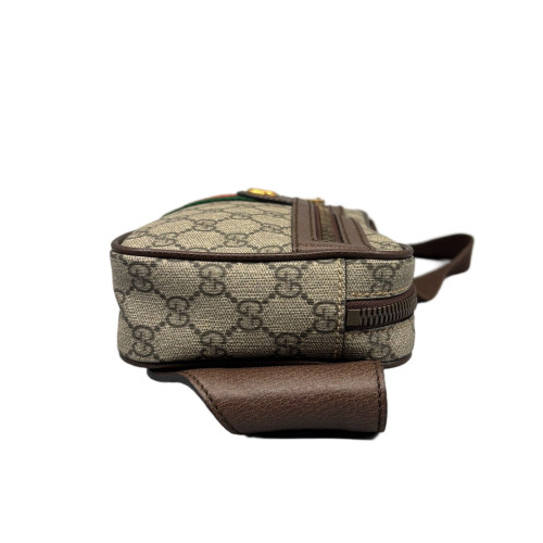 Gucci Web Medium Ophidia Belt Bag GG Supreme Monogram Beige Brown Green
