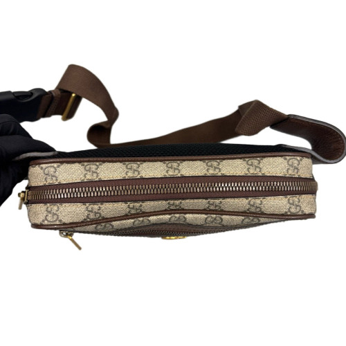 Gucci Web Medium Ophidia Belt Bag GG Supreme Monogram Beige Brown Green
