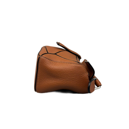 Loewe Mini Puzzle Anagram Debossed Calfskin Tan