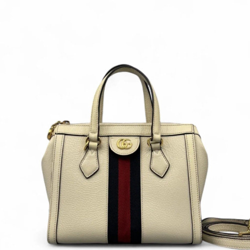 Gucci Web Tote Bag Calfskin White Red Black