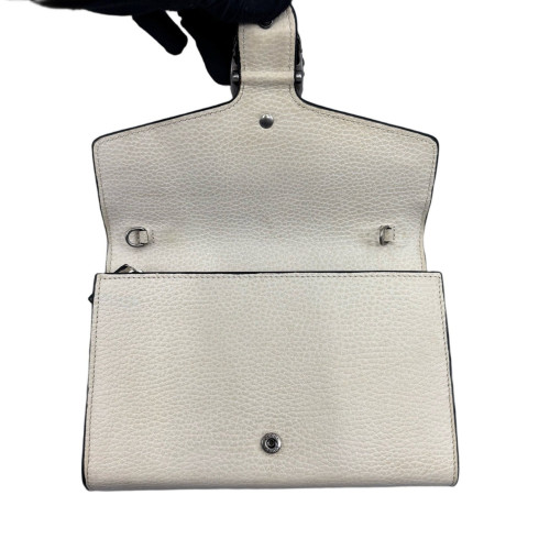 Gucci Crystal Mini Dionysus Chain Wallet Grained Calfskin Beige