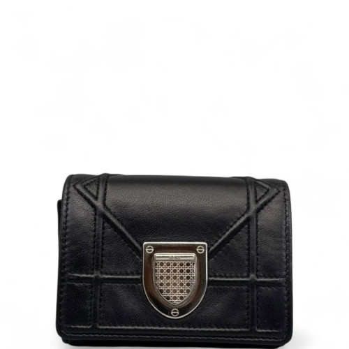 Dior Compact Wallet Calfskin Black