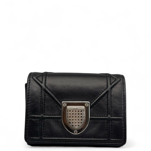 Dior Compact Wallet Calfskin Black