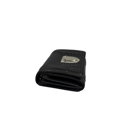 Dior Compact Wallet Calfskin Black