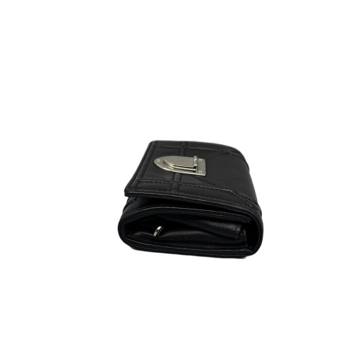 Dior Compact Wallet Calfskin Black