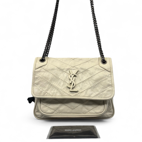 Yves Saint Laurent Baby Niki Chain Calfskin White