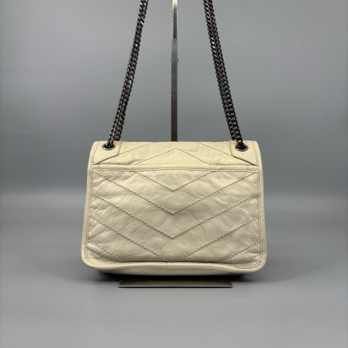 Yves Saint Laurent Baby Niki Chain Calfskin White