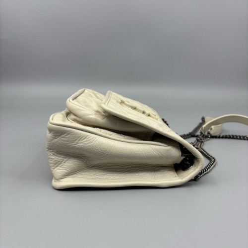 Yves Saint Laurent Baby Niki Chain Calfskin White