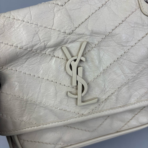 Yves Saint Laurent Baby Niki Chain Calfskin White