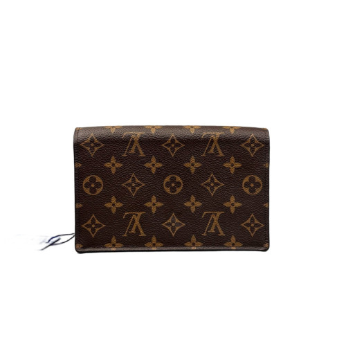 Louis Vuitton Flore Chain Wallet Monogram Brown Red