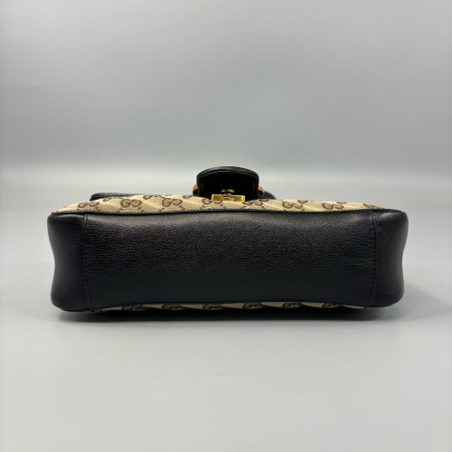 Gucci Double G Small GG Marmont Canvas Beige Black