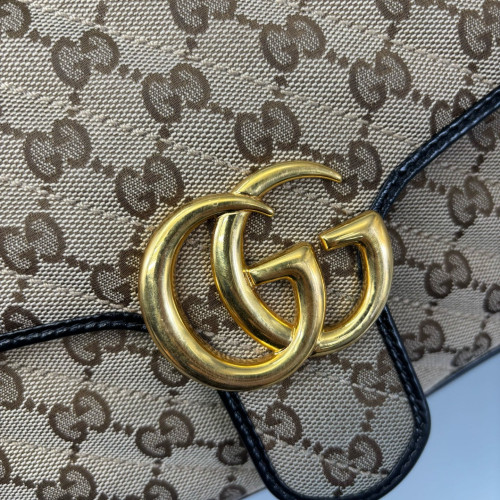 Gucci Double G Small GG Marmont Canvas Beige Black