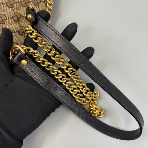 Gucci Double G Small GG Marmont Canvas Beige Black